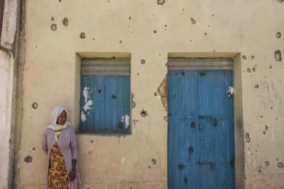 Casa danificada pelos confrontos em Mekele. 