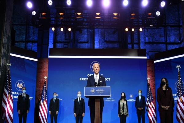 Joe Biden anuncia primeiros membros do Governo em Wilmington, Delaware, 24 novembro 2020