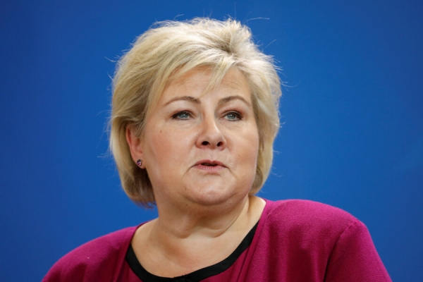 A primeira-ministra da Noruega, Erna Solberg