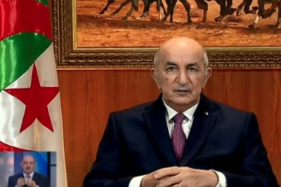 O Presidente argelino Abdelmadjid Tebboune dissolveu o Parlamento e decidiu convocar eleições antecipadas. - Algerie 3/AFP