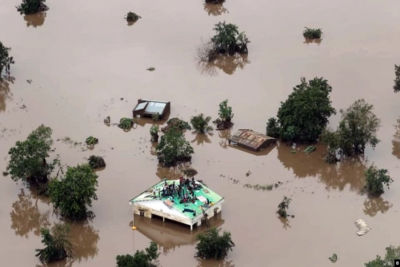 Situação no distrito de Buzi, na província de Sofala, nas cheias de 2019.