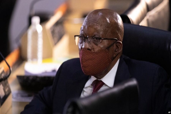 Ex-Presidente sul-africano Jacob Zuma em tribunal Joanesburgo Africa do Sul, 16 Novembro 2020.