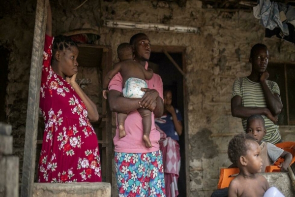 Família de deslocados de Cabo Delgado. Fevereiro de 2021.