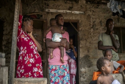 Família de deslocados de Cabo Delgado. Fevereiro de 2021.