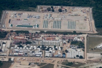 Vista aérea do projecto da Total em Afungi. 18 de Março de 2021.