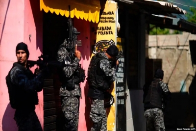 Polícia Civil do Rio de Janeiro em operação anti-droga na favela do Jacarezinho, 6 de Maio 2021.