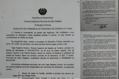 ULTIMA HORA - Cabo Delgado: Leia acusação do Ministério Público ao antigo Edil de Pemba (6 crimes)