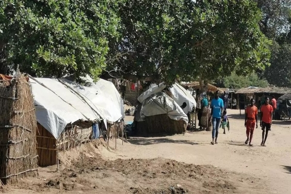 Habitações do campo de deslocados 25 de Junho em Metuge, Cabo Delgado, em Maio de 2021.